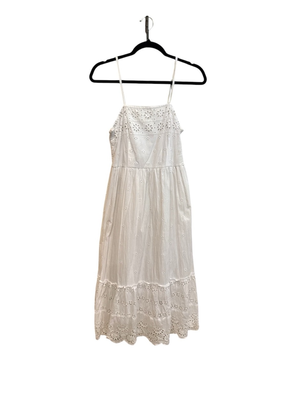 Japna White Eyelet  - Lightweight Cotton Spaghetti Strap Dress size Large